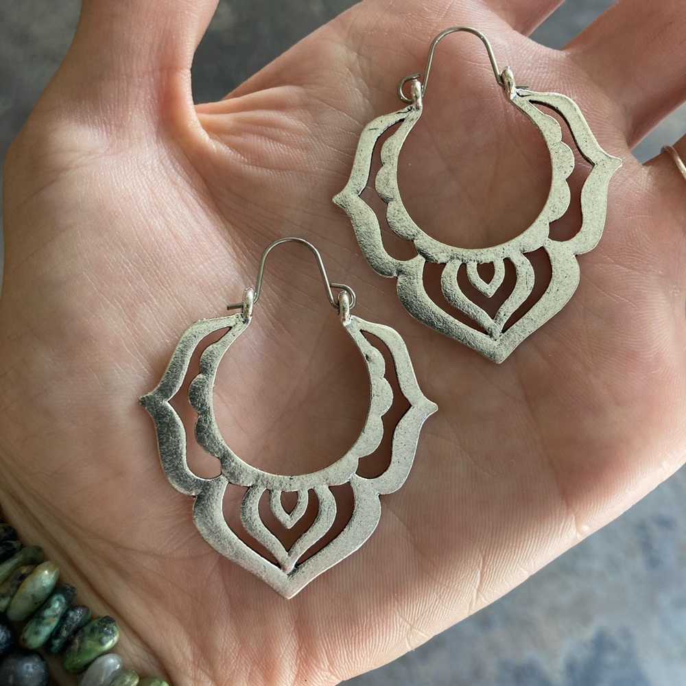 Gypsy Tribal Mandala Ear Hoops